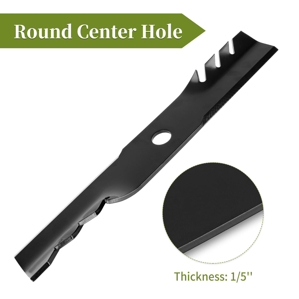 Bularie 103-6401 replacement blade showing precision teeth for mulch