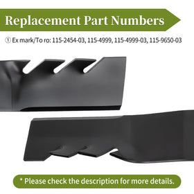 Bularie 115-9650-03 high lift blade close-up showing cutting edge and lift.