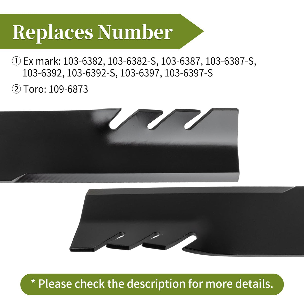Bularie 116-5175 blades compatibility image shows quick lawn maintenance