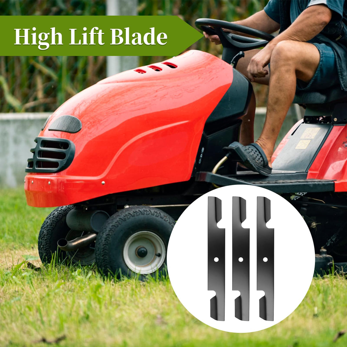 Bularie 482878 3-pack blades ready for quick mower replacement