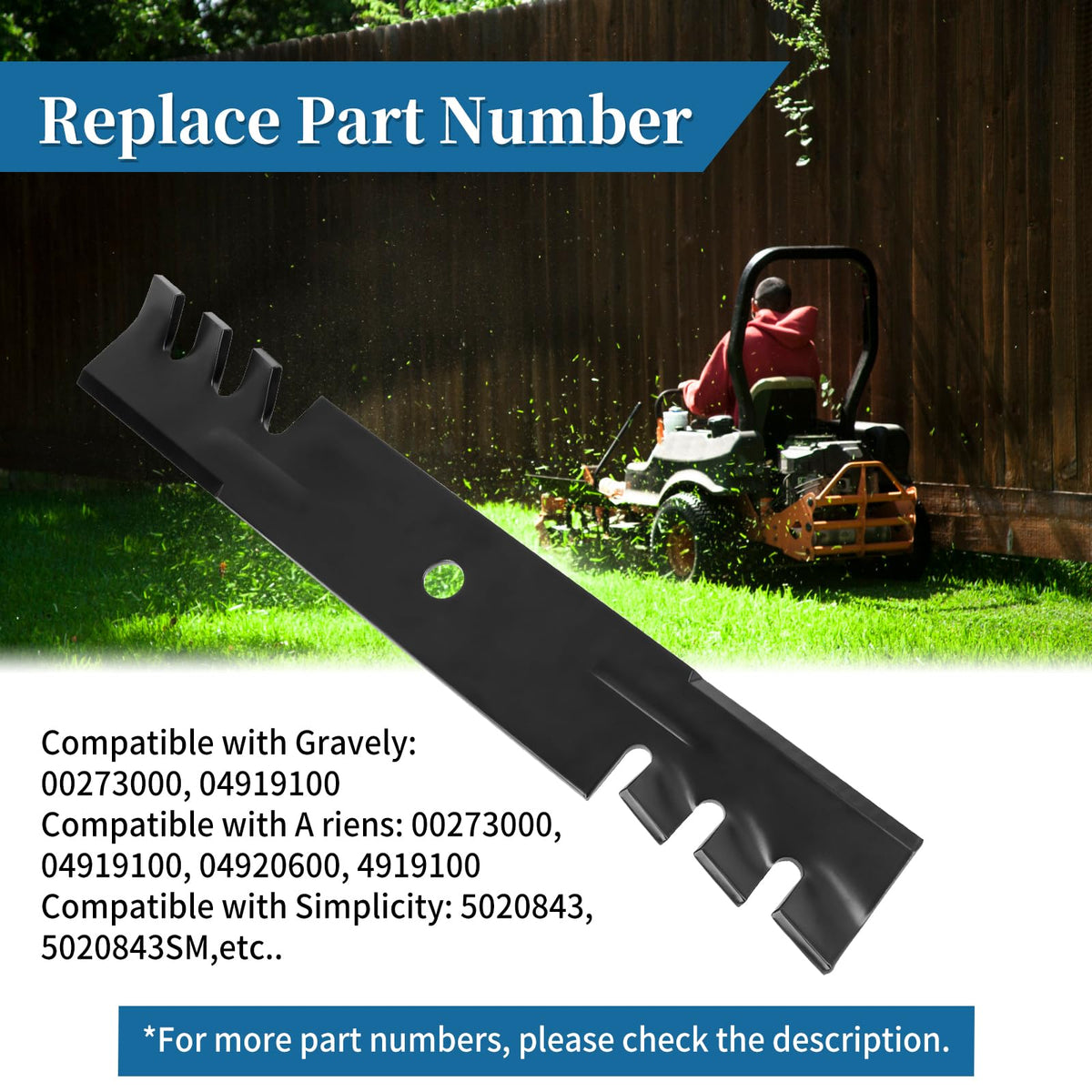 Side-discharging mulching performance with Bularie 5020843 blades