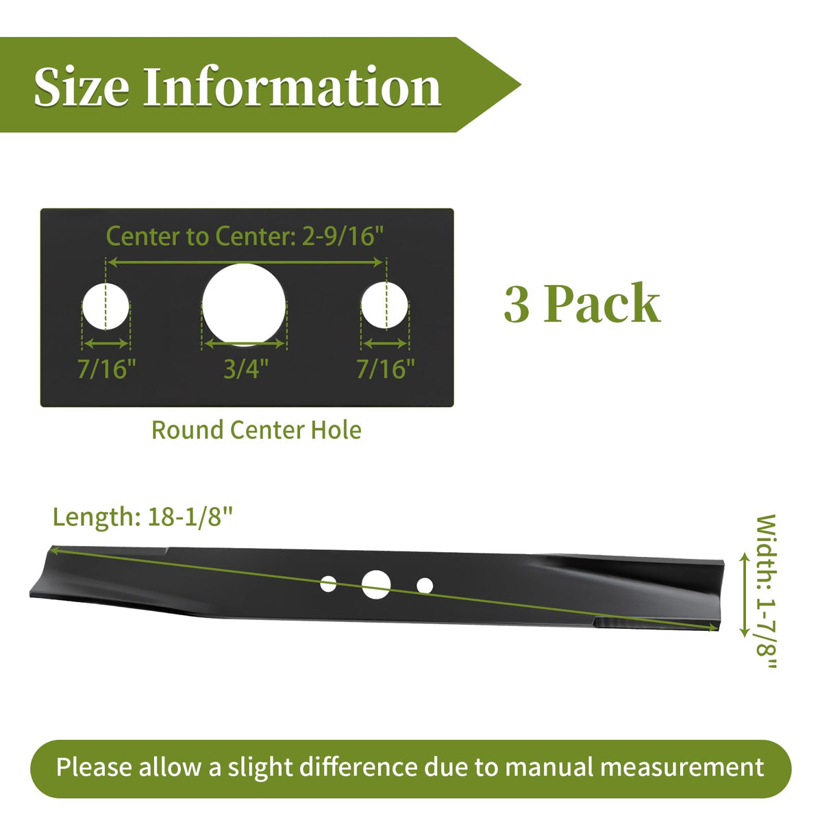 Bularie 50in deck blade installation is quick and secure.