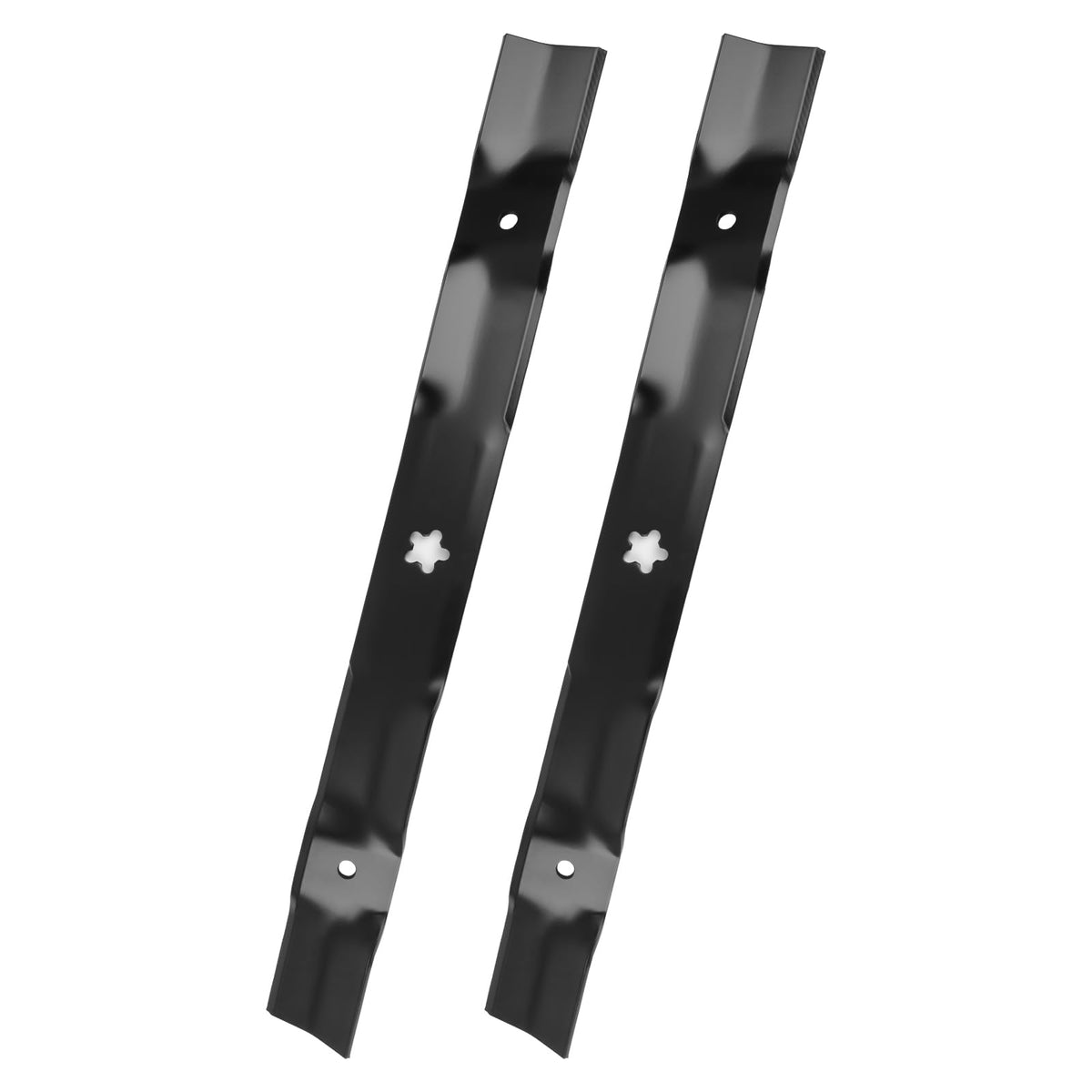 Brand Bularie 532403107 mower blade side view; durable carbon steel for lasting cuts.