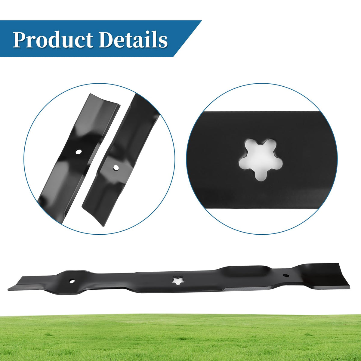 Brand Bularie 532403107 two-pack mower blades; great value with quick replacements.