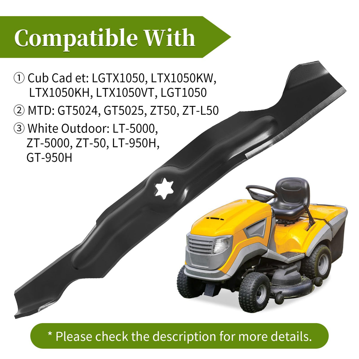 Bularie 742-04053 blade compatible with Cub Cadet and Troy-Bilt decks