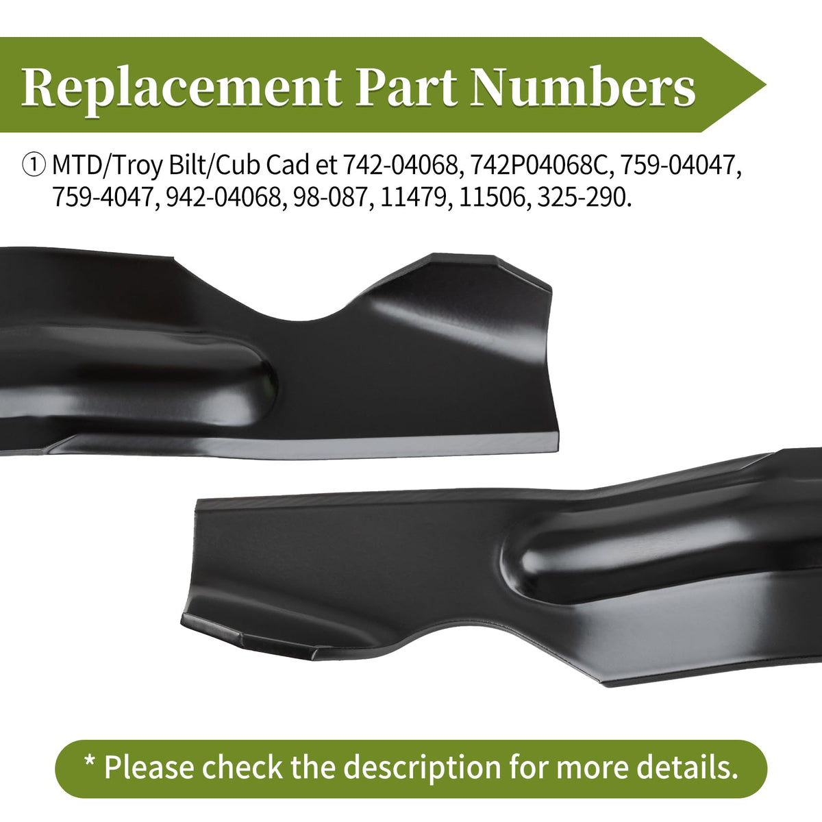 Bularie blades installation on a 50-inch deck during replacement.
