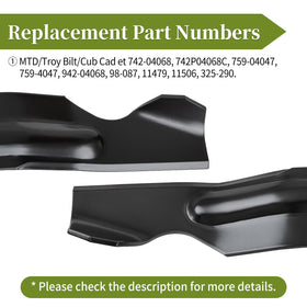 Bularie blades installation on a 50-inch deck during replacement.