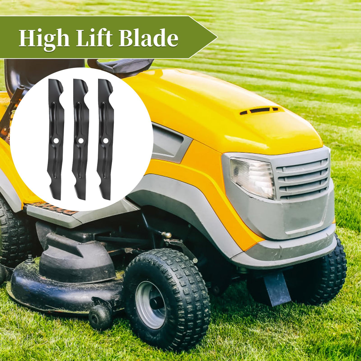 Bularie blades mounted on a mower deck ready for use.