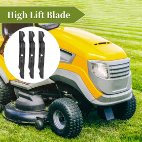 Bularie blades mounted on a mower deck ready for use.