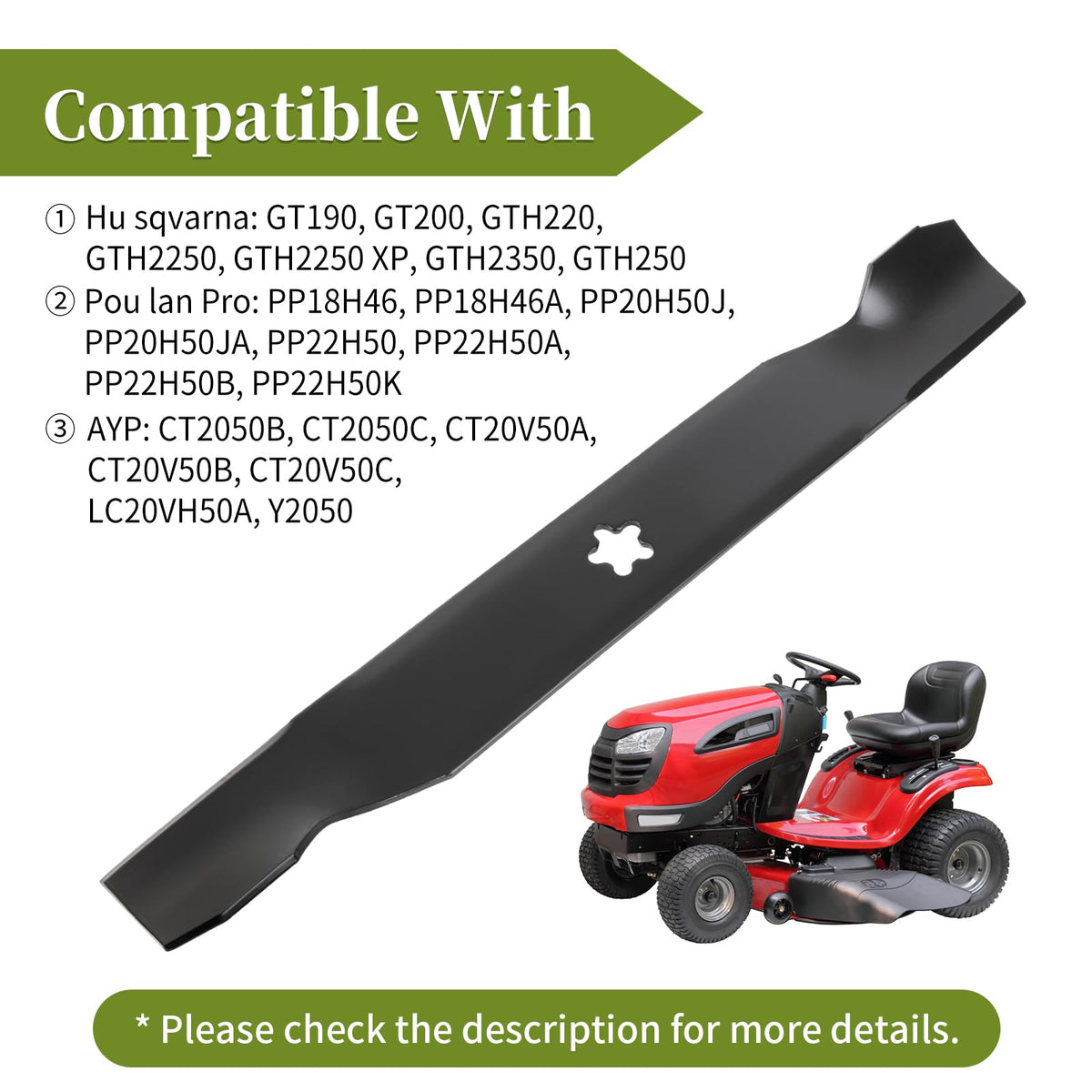 Bularie packaging shows compatible models and part numbers for easy ordering.
