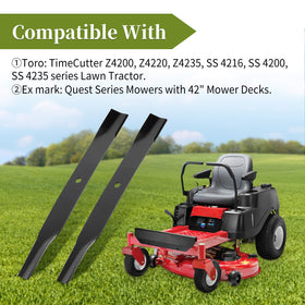 Bularie blades fit Toro Exmark and Quest TimeCutter series.