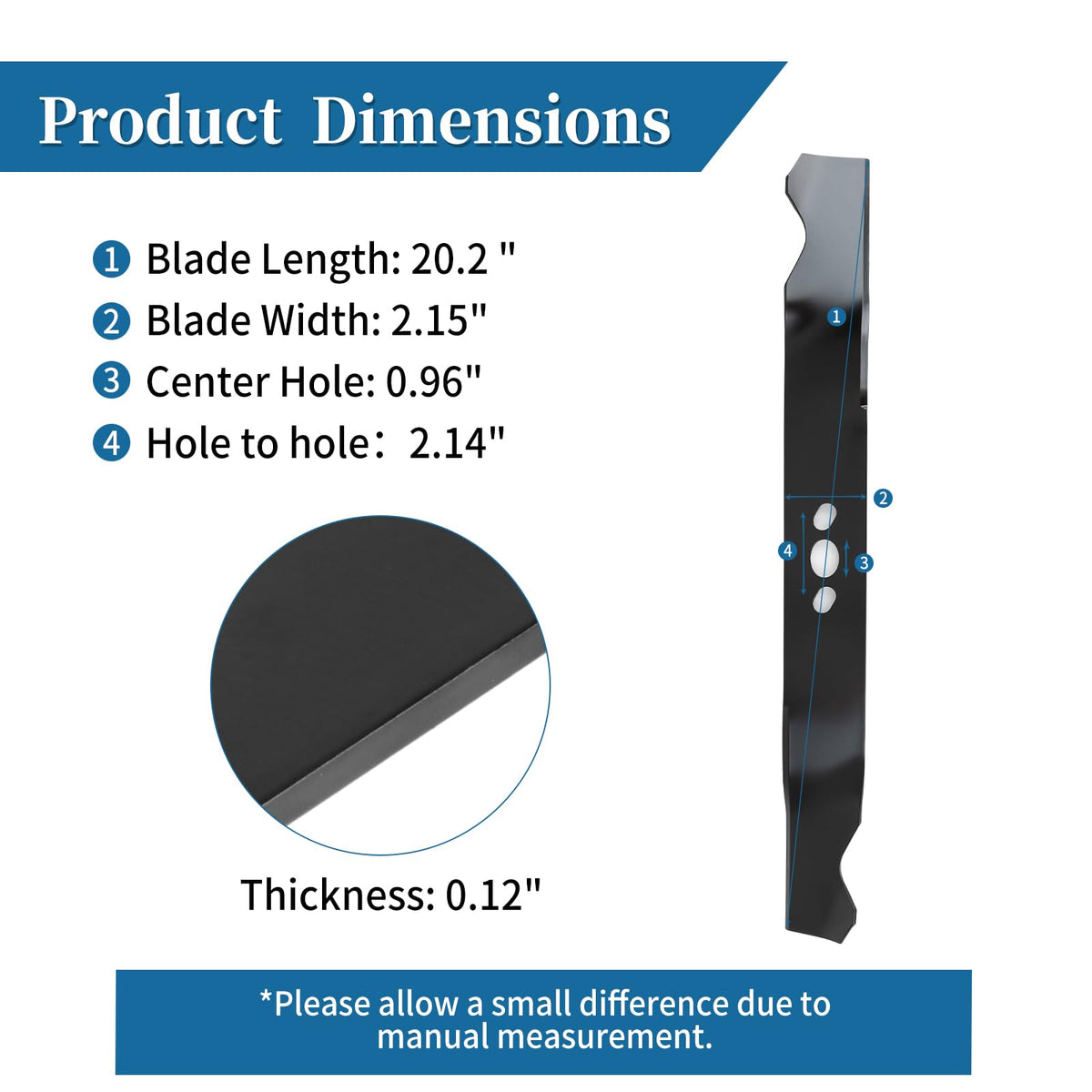 Bularie Daye/Hyper Tough compatible blade for reliable residential mowing.