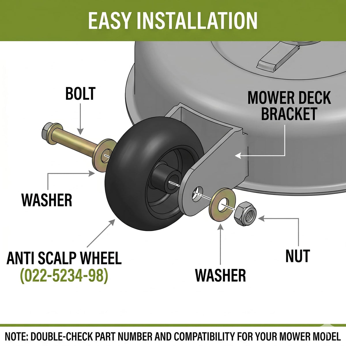 Bularie easy-installation guide for on-site wheel replacement.