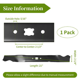 Bularie 21-inch mower blade with straightforward installation steps.