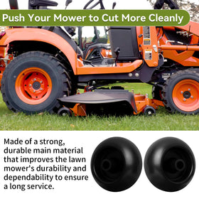 Bularie Exmark-compatible wheel kit mounted on mower deck.