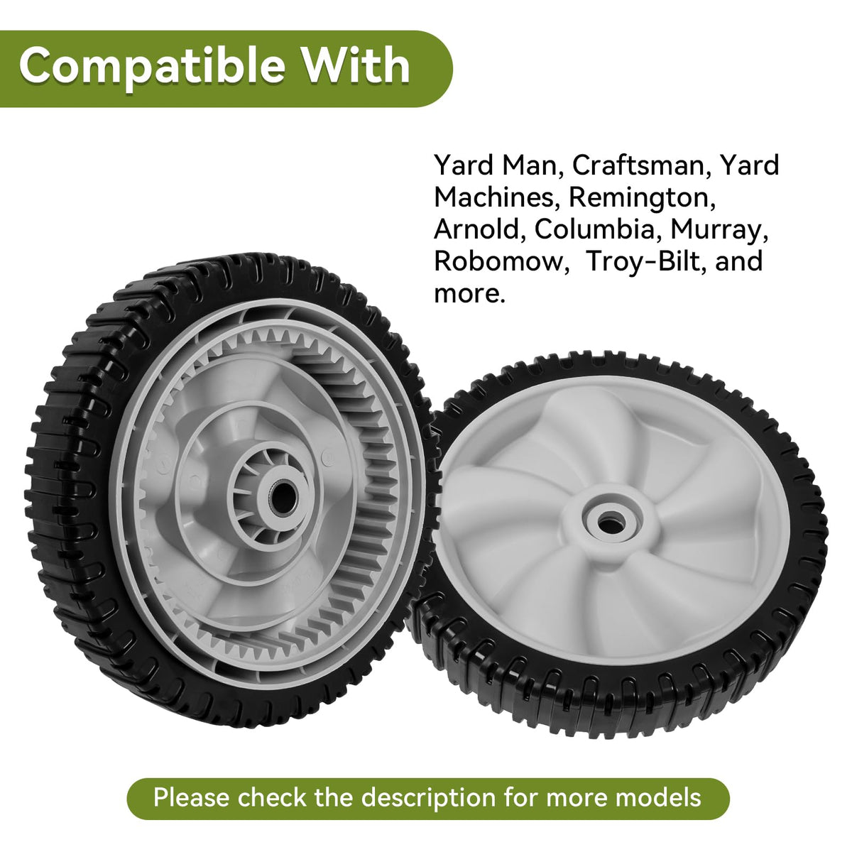 Bularie front-drive wheel assembly suitable for multiple mower models