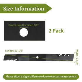 Bularie blade features 5/8-inch center hole and 2-1/2-inch width for snug fit.