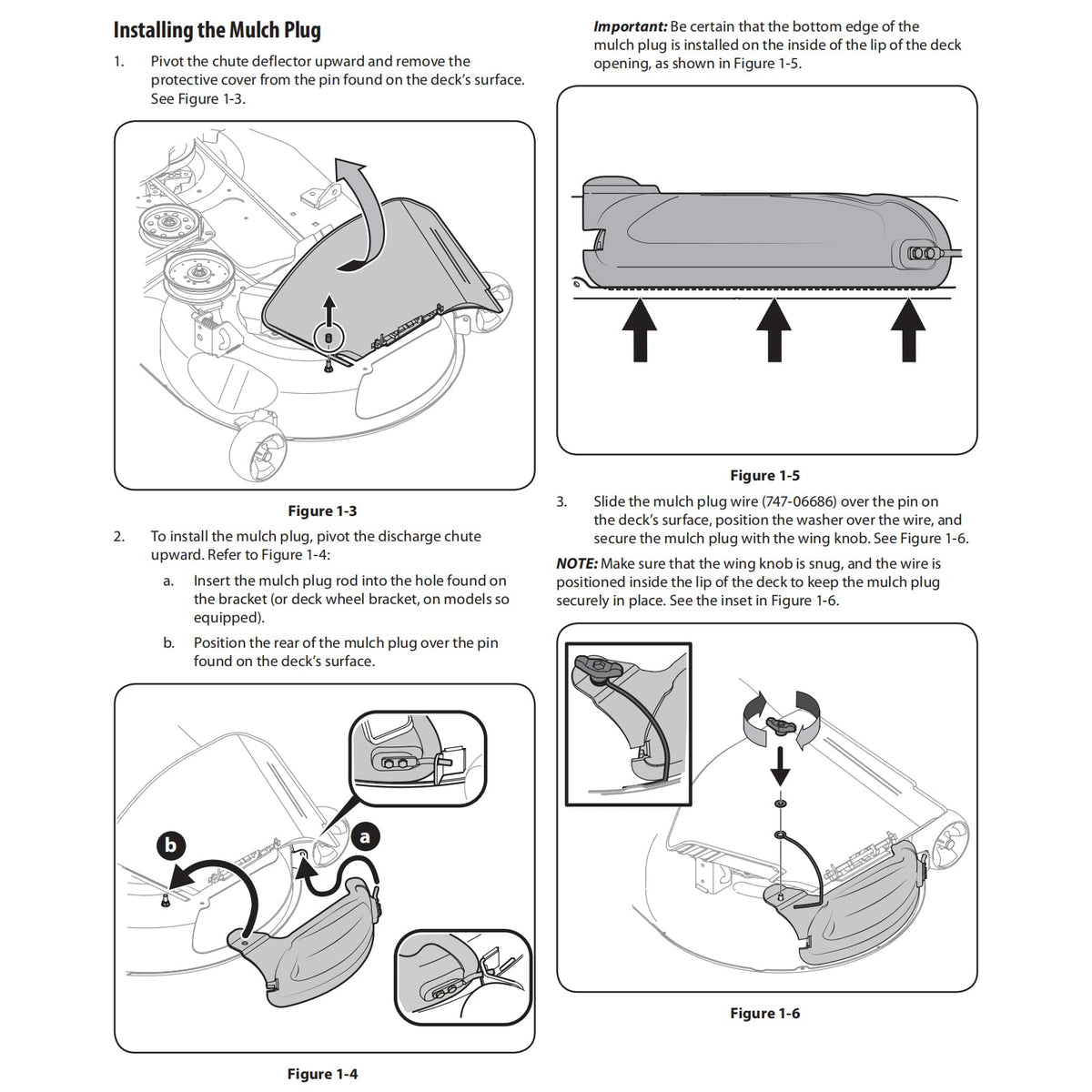 Bularie mulch plug note: check model under seat begins with 247