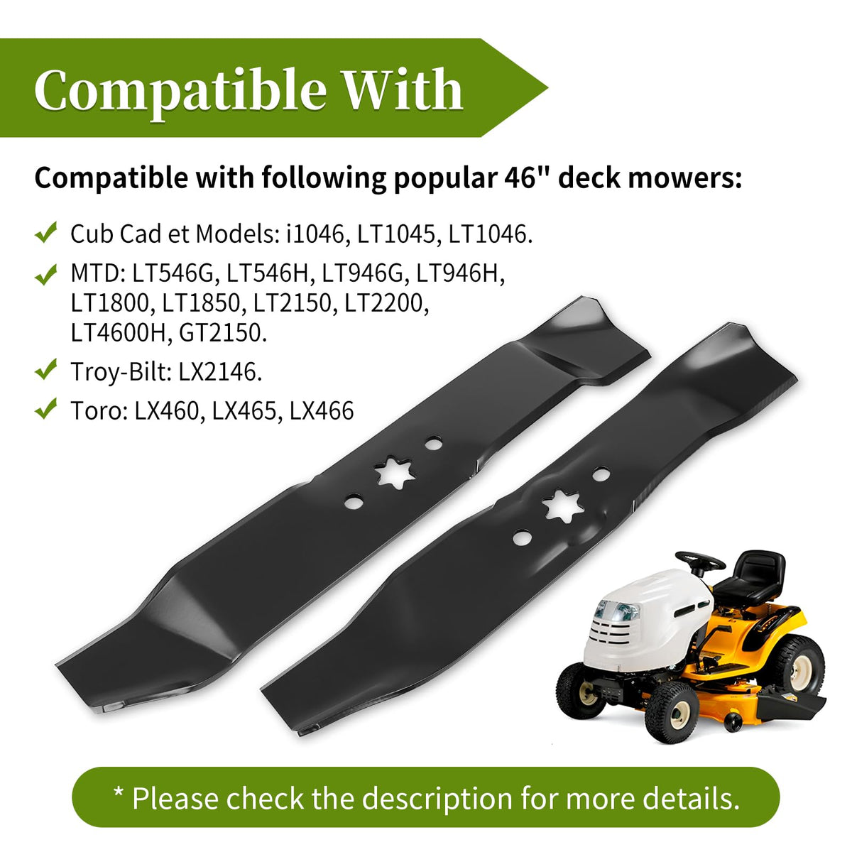 Bularie outer blades 942-04125 side view for precise mounting alignment.