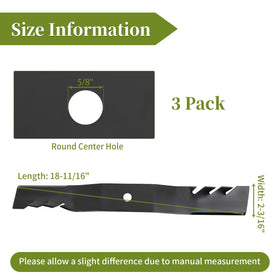 Bularie blades compatible with Toro and Exmark mowers for versatile use.
