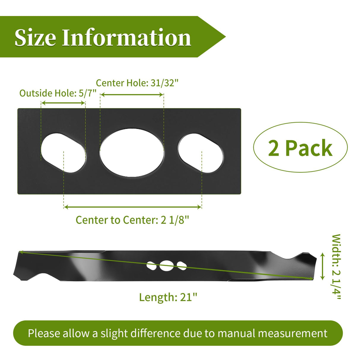 Bularie two-pack mower blades ready for replacement.
