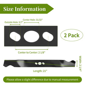 Bularie two-pack mower blades ready for replacement.