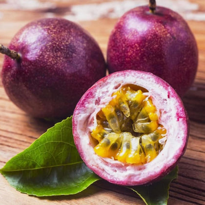 Bulborium Purple Passion Fruit Seeds pack ready for sowing in warm climates for home-grown fruit.