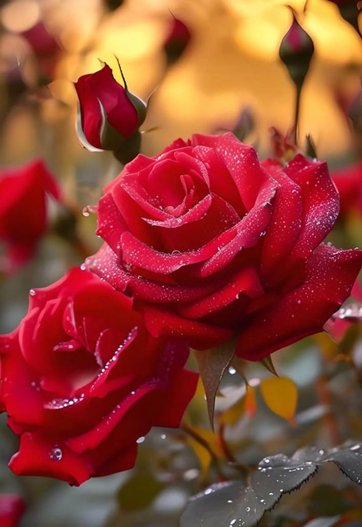 BULBORIUM red rose seeds pack, 100pcs, for vibrant, fragrant blooms in home gardens.