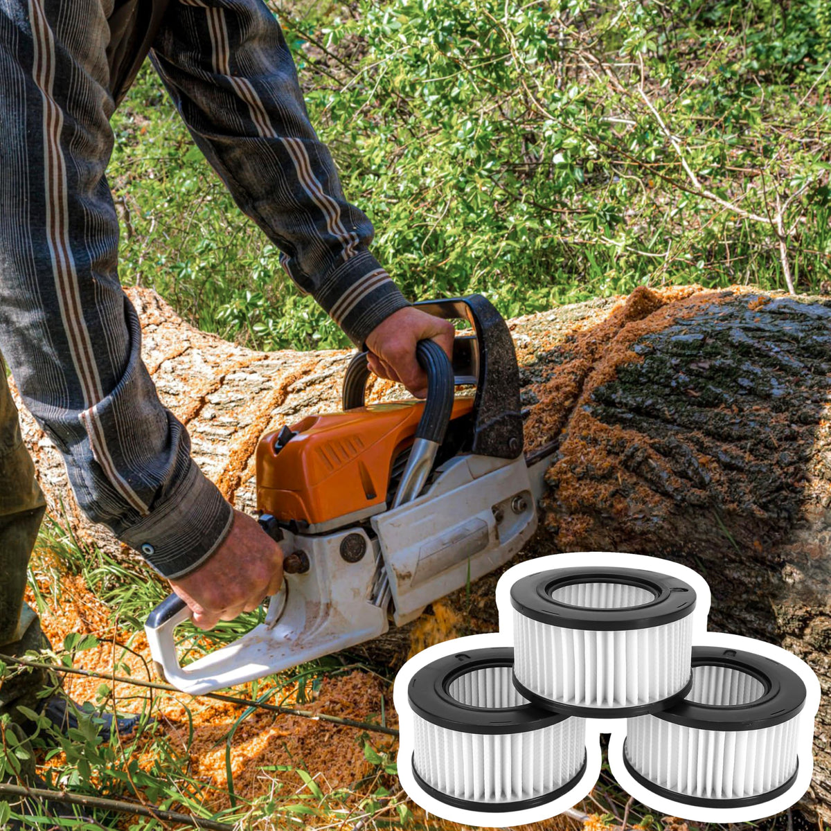 BuleVina 3Pcs air filter for Stihl MS291 helps maintain intake efficiency