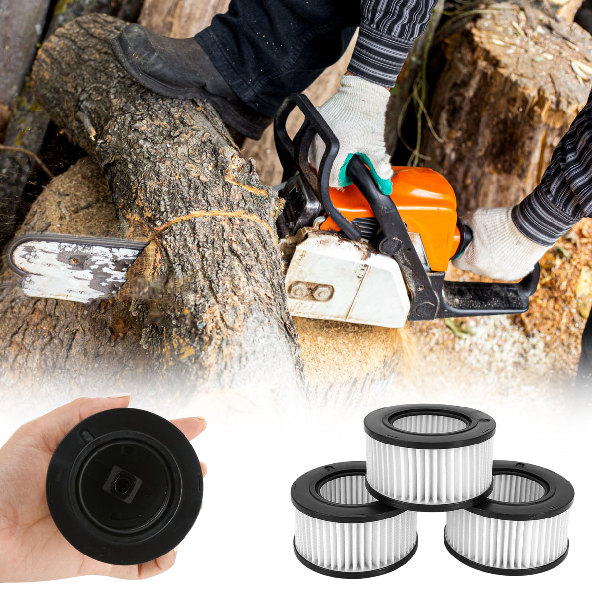BuleVina 3Pcs air filter for Stihl MS311 enables quick, tool-free replacement