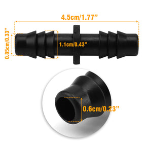 BuleVina 8mm by 11mm barbed joints shown in closeup for easy installation.