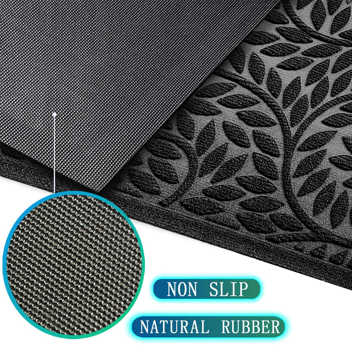 Bulijojo all-weather door rug suits front and back doors.