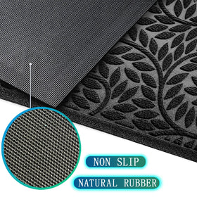 Bulijojo all-weather door rug suits front and back doors.