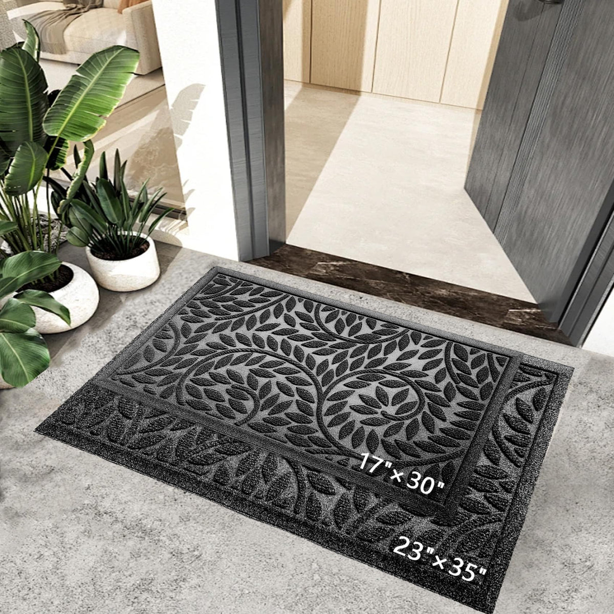 Bulijojo entrance mat groove design scrapes dirt from shoes before entering.