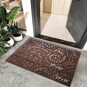 Bulijojo mat's grooved surface removes dirt and grit at entry
