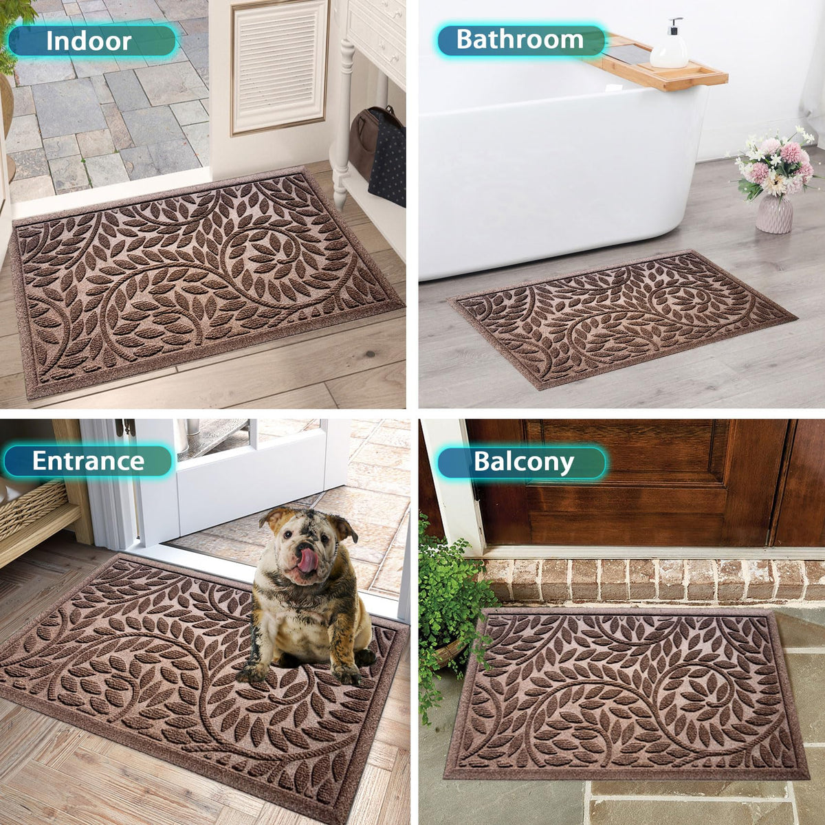 Bulijojo thick rubber backing enhances durability and dirt trapping