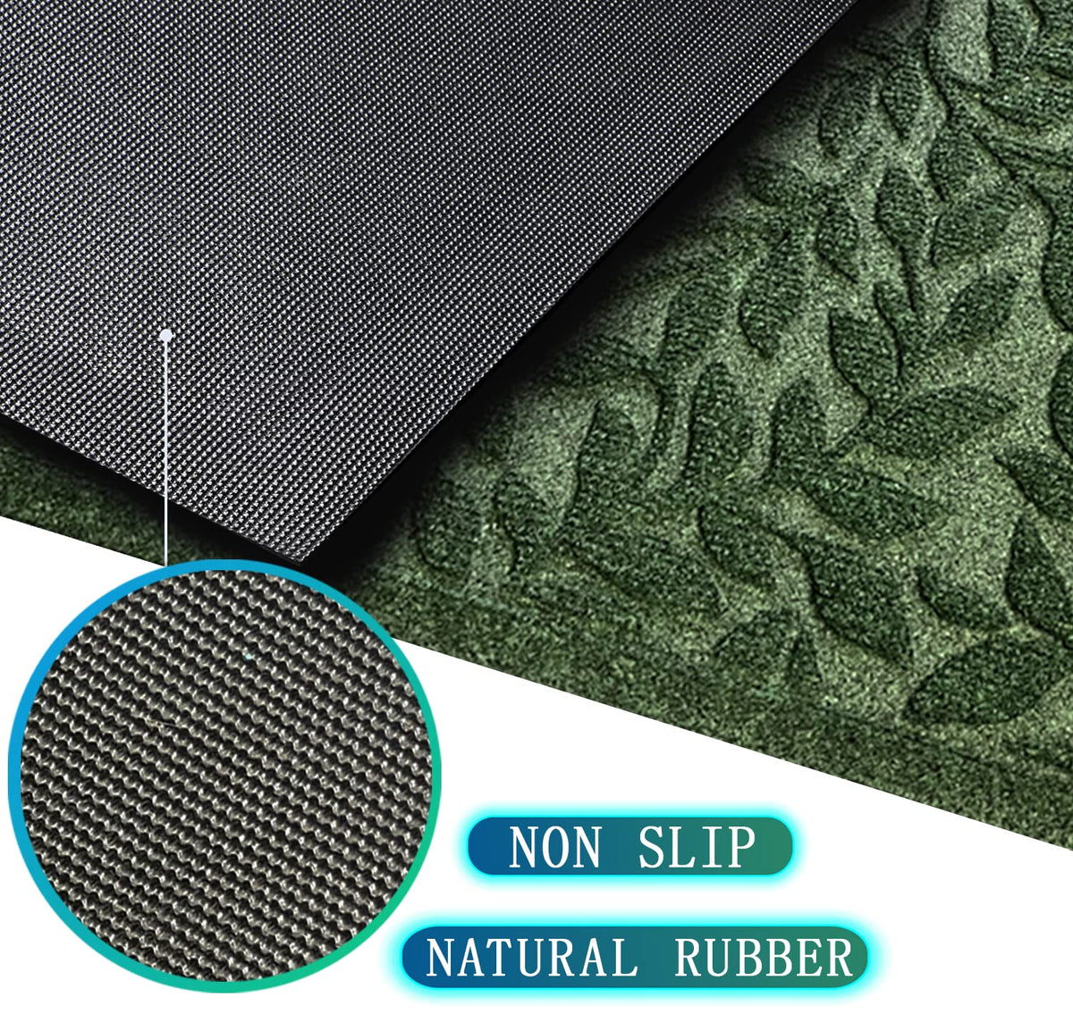 Bulijojo non-slip rubber backing; prevents shifting on smooth floors.