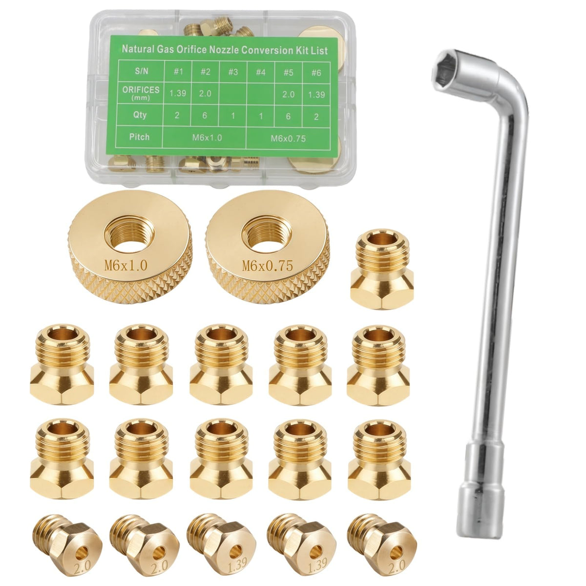 Bullplus natural gas orifice kit main burners for DIY conversion and setup