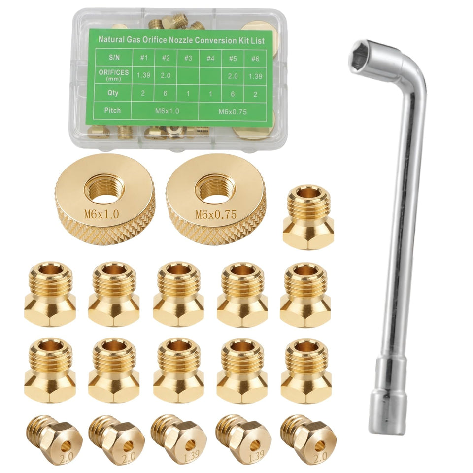 Bullplus natural gas orifice kit main burners for DIY conversion and setup