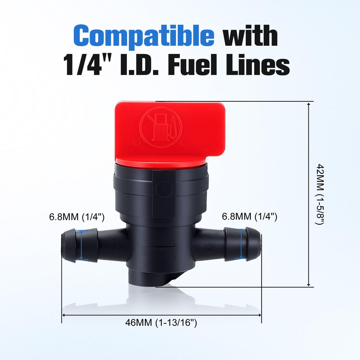 Kohler-compatible Bullwall valve installed on a small engine for precise fuel control.
