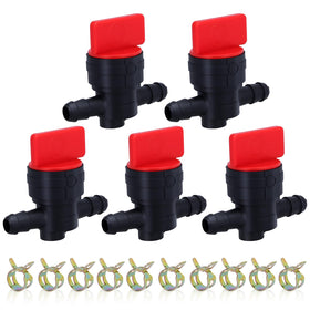 Bullwall 1/4 inch fuel shut off valve close-up, durable build for outdoor engines.