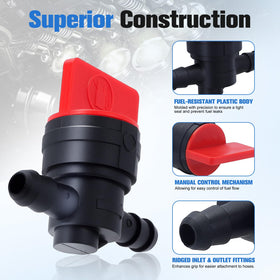 Kohler-compatible Bullwall valve mounted on a lawn mower for easy shut-off.