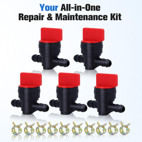 Bullwall 1/4 inch valve package showing valves and clamps for storage use.
