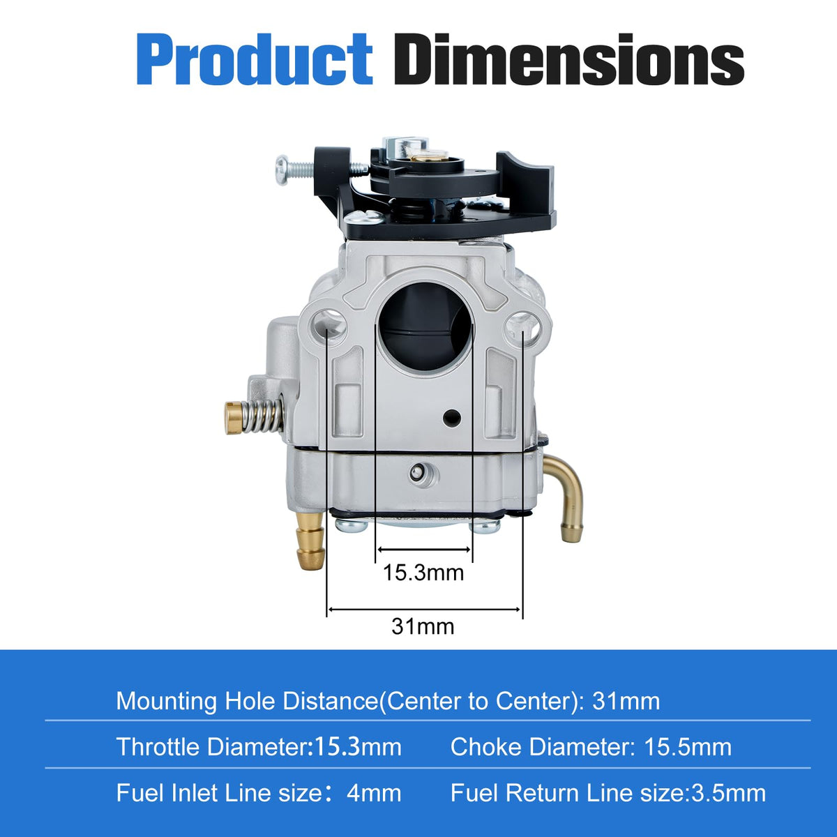 Bullwall carburetor for Echo PB770, top view, compact and precise layout
