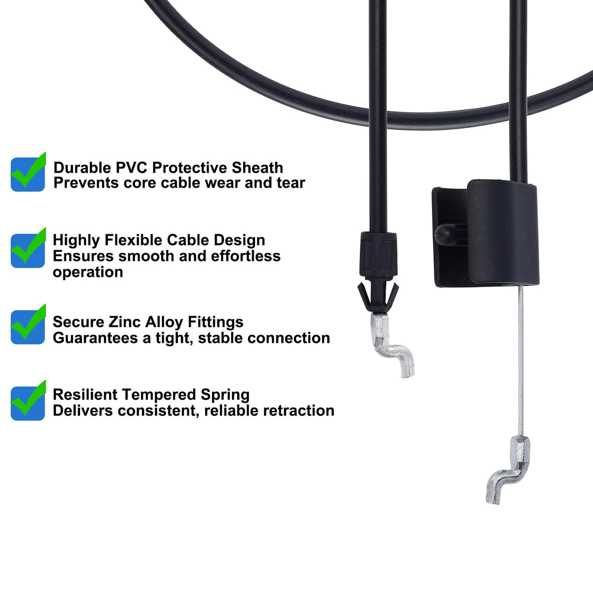 Bullwall deck-engagement cable, 50inch, ideal for precise cutting control