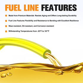 Bullwall fuel line hose with 0.08in ID and 0.14in OD for compact, high-performance transfer.