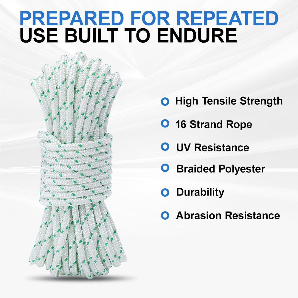 Bullwall heavy-duty pull-start rope handles high tension during engine starts.