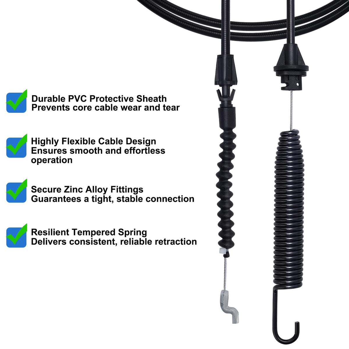 Bullwall LTX 1045 PTO cable conduit length of 53-1/2 inches for routing