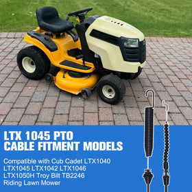 Bullwall LTX 1045 PTO cable stainless steel core indicating durability for mowing tasks