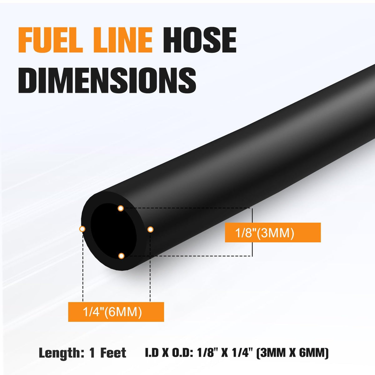Bullwall yellow fuel line for clear routing and quick identification during service